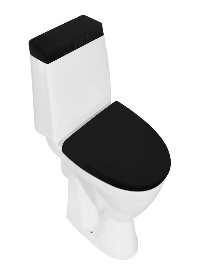 AZHCHKE Toilet Lid Cover and Toilet Tank Lid Cover, Bathroom Toilet Lid Seat Cover Set, Stretch Washable Spandex Fabric Toilet Protector Cover, Fits Most Toilet Tanks & Lids - Image 1