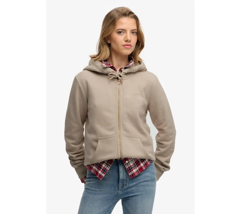سوبر دراي Essential Logo Zip Hoodie Half Brushed