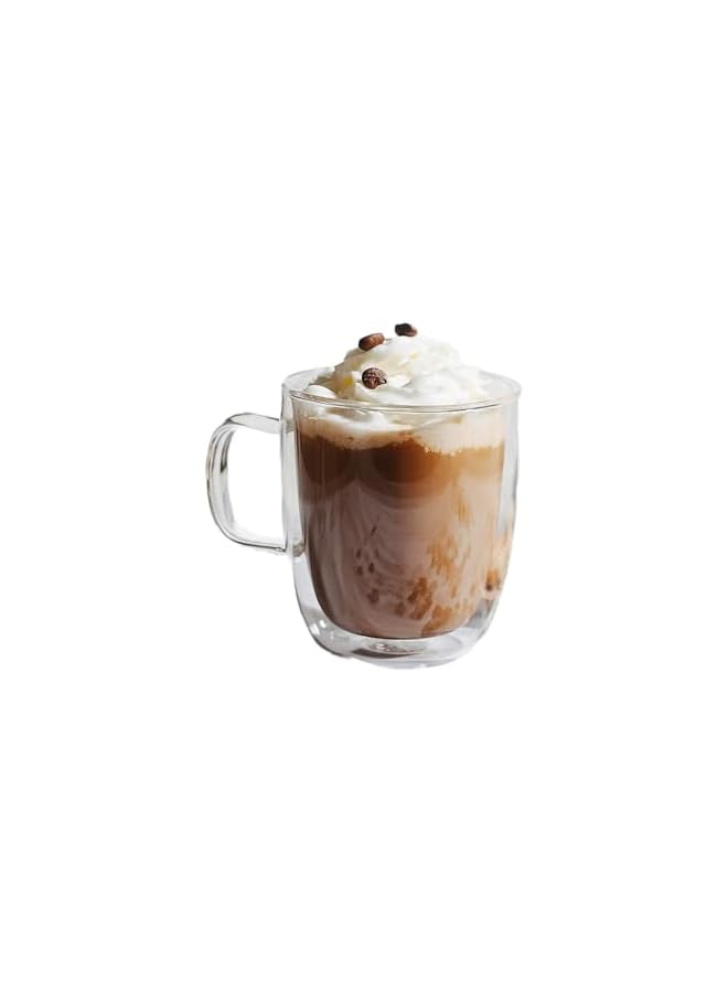 S-TOP Set of 2 (12 oz, 350 ml), Coffee Mugs, Glass Tea Mugs, Double Wall Glass Coffee Cups, Tea Cups, Latte Cups, Glass Coffee Mug, Beer Glasses, Latte Mug, Clear Mugs, Glass Cappuccino Cups - Image 2
