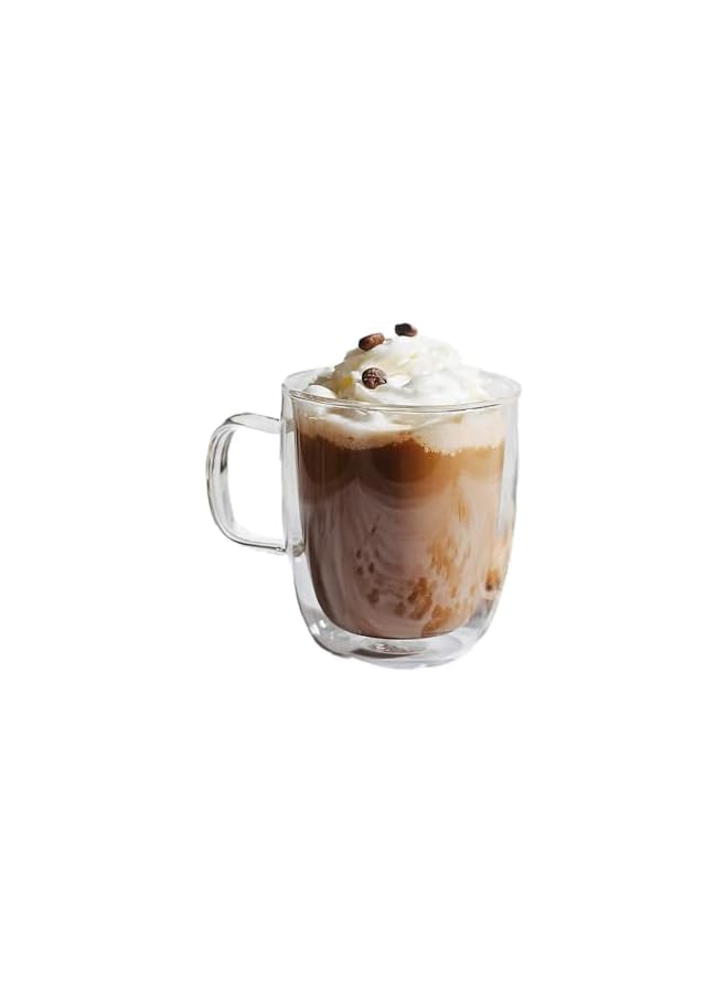 S-TOP Set of 2 (12 oz, 350 ml), Coffee Mugs, Glass Tea Mugs, Double Wall Glass Coffee Cups, Tea Cups, Latte Cups, Glass Coffee Mug, Beer Glasses, Latte Mug, Clear Mugs, Glass Cappuccino Cups - Image 3