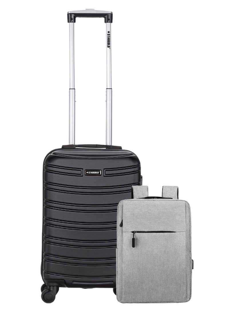 STARGOLD 20-Inch Carry-On Luggage with Free Laptop Backpack – Lightweight Hard Shell Suitcase, ABS Unbreakable Travel Bag with 360° Rotating Wheels & Combination Lock
