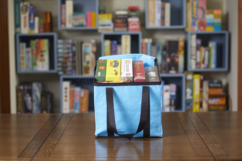 BOARD GAME TABLES.COM Lightweight Board Game Bag [Dual Layer Non-Woven Fabric/Carrying Handle/Zippered Lid/Water Resistant] (Light Blue) - Image 4