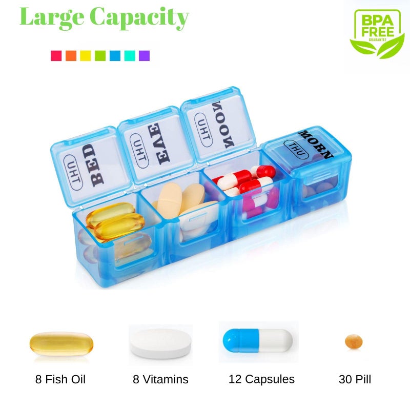 Mloowa Pill Organizer 4 Times a Day,Premium Weekly Pill Case Medicine Organizer Box 7 Days 28 Compartment to Hold Vitamins Medicine Organizer Box - Image 4