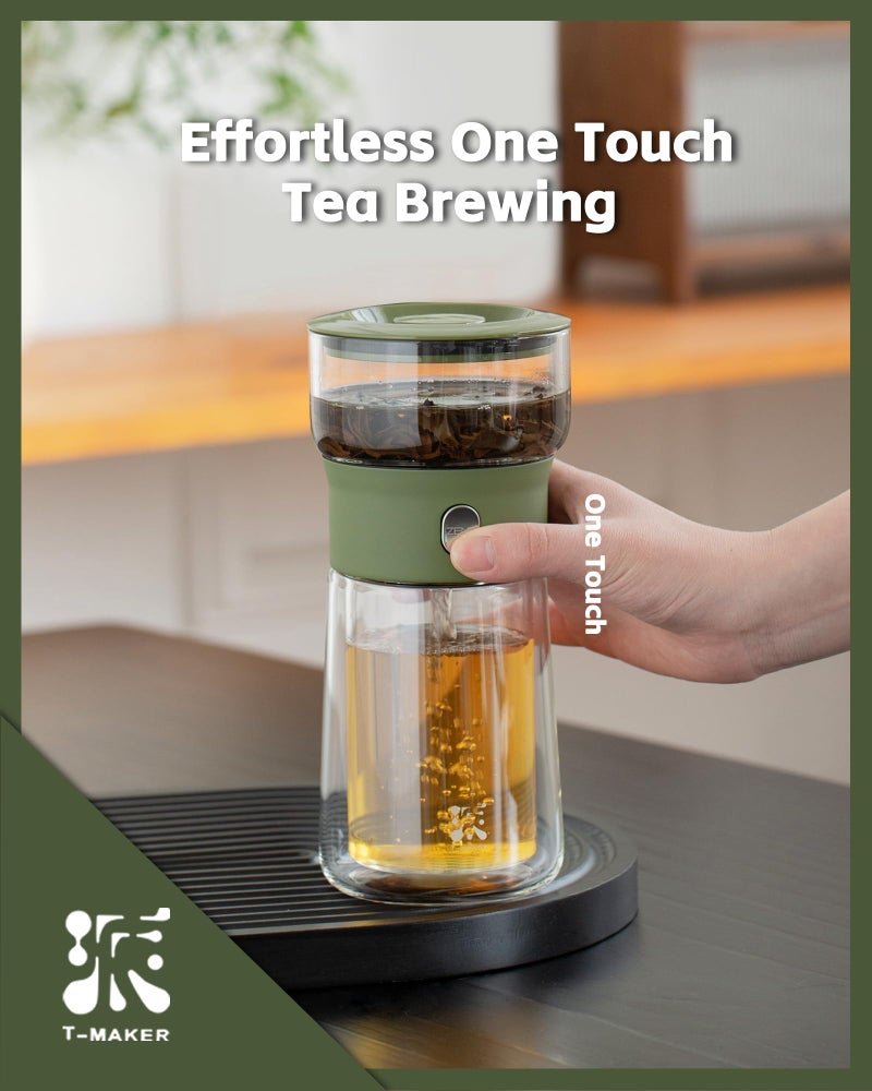ZENS Modern Glass Infuser Teapot, Smart One Touch Tea Maker for Loose Tea Diffusers with Insulated Mug and Portable Case, Enchanted Teapot Alternatives for Tea Lover Gifts - Image 5