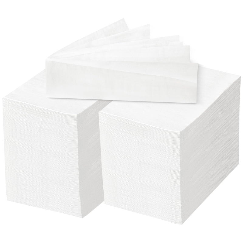 BESTVIP 200 Pack Disposable Paper Napkins, 3-Ply White Dinner Napkins for Guests,Bathroom Paper Hand Towels Soft and Absorbent, Perfect for Christmas, Kitchen, Dinner, Party, Wedding or Event - Image 1