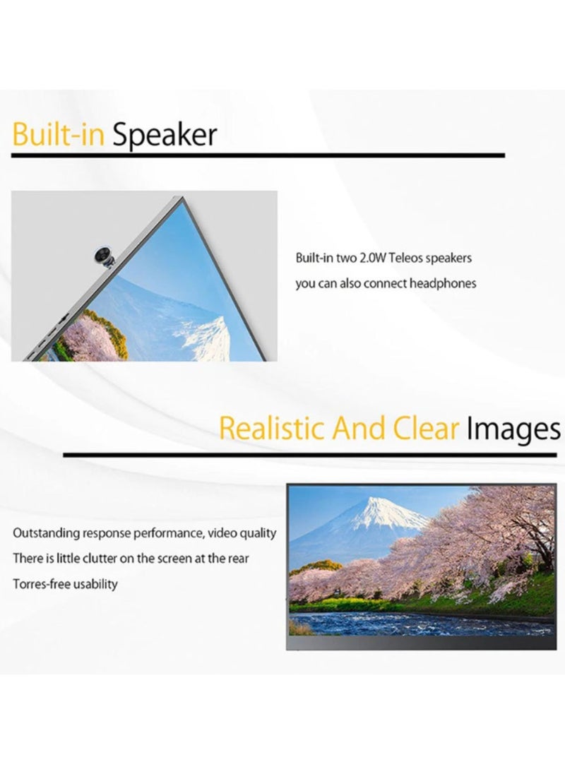 besrey  - 2K Portable Monitor, 14" Ultra Slim Portable Laptop Monitor 2160 * 1600 QHD External Display with Dual Speakers HDR FreeSync Second Screen for Laptop PC Phone Game Console - Image 1