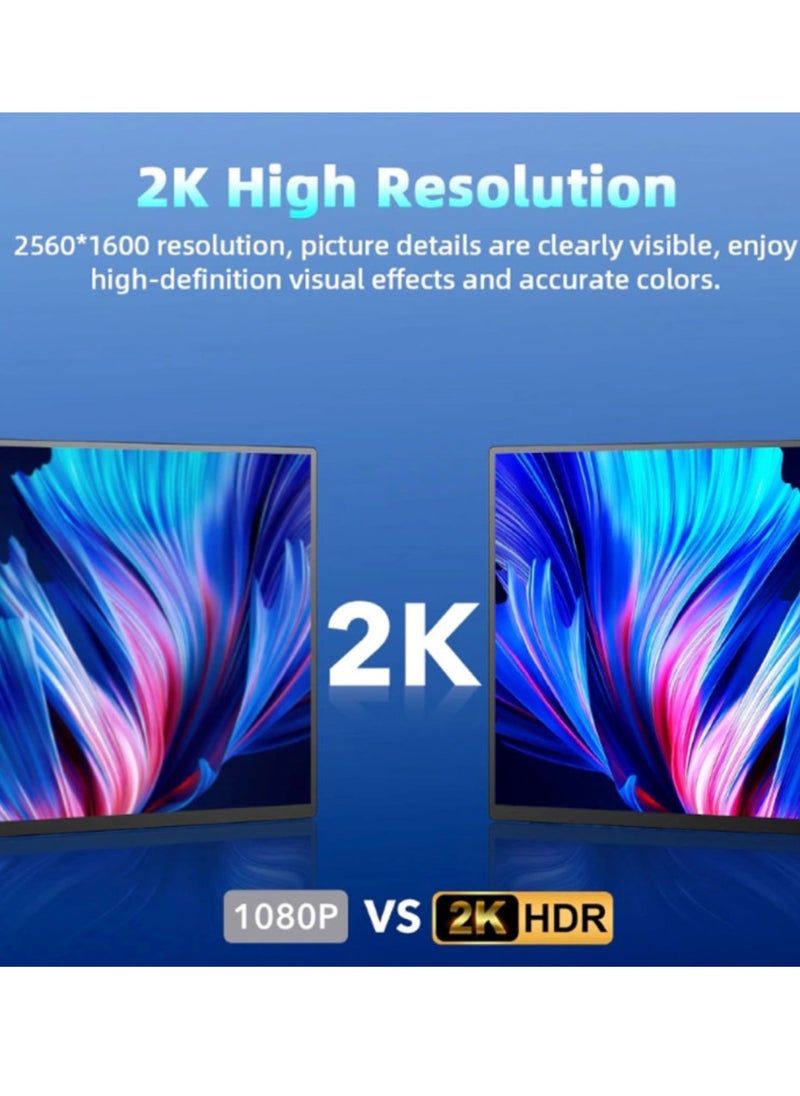 besrey  - 2K Portable Monitor, 14" Ultra Slim Portable Laptop Monitor 2160 * 1600 QHD External Display with Dual Speakers HDR FreeSync Second Screen for Laptop PC Phone Game Console - Image 1