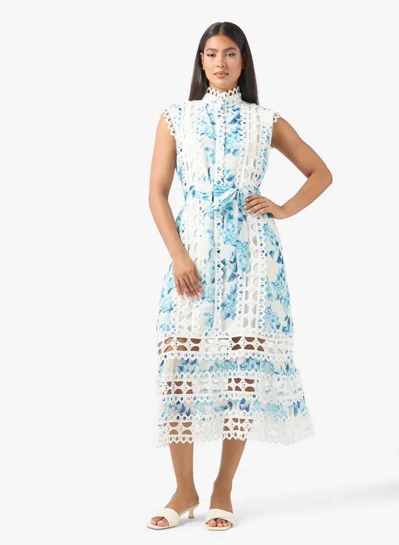 ELLA Shift Dress With Lace Inserts