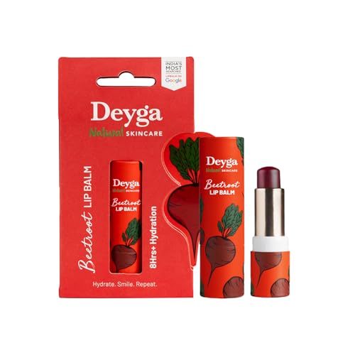 Deyga Beetroot Lip Balm | Tinted Lip Care | For Dry & Chapped Lips | For Pigmented Lips | For Women & Men (Pack of 1, Stick Lip Balm), Red - Image 1