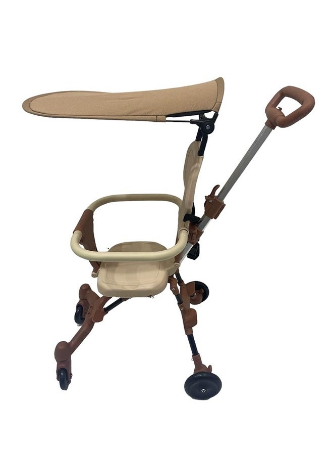 DEHKAH - Breathable Easy-To-Fold Lightweight Stroller With Sun Canopy - Brown - Image 1