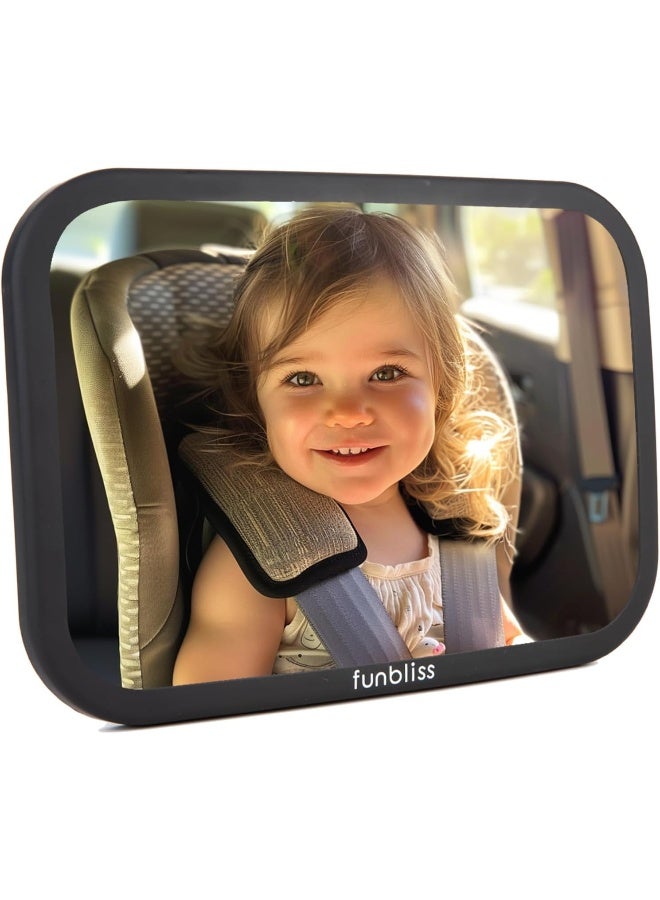 funbliss Baby Car Mirror for Back Seat Black - Image 1
