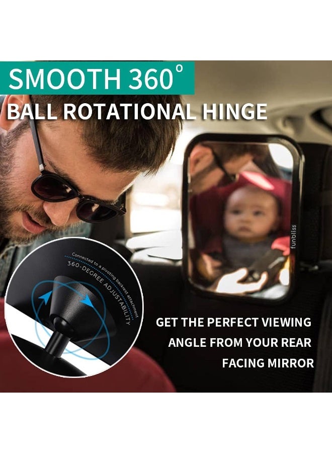funbliss Baby Car Mirror for Back Seat Black - Image 3