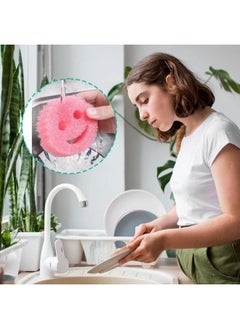 HaHaHai 8 pcs of kitchen smiley face sponge, replacing scratch resistant cloths, used for sinks, bathrooms, and showers  - Image 5
