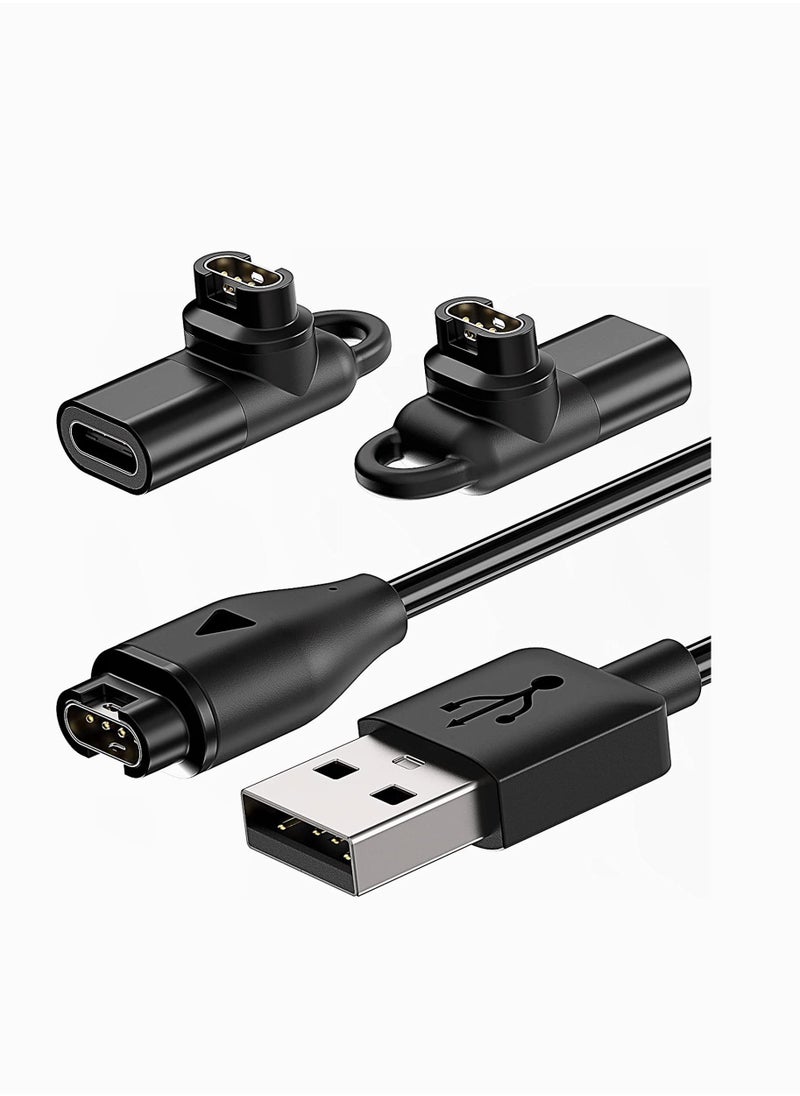 واي آند دي كابل شحن لساعة Garmin مع موصلات شاحن 2X إلى محول Type C ، سلك USB 3.3ft لـ Fenix ​​7 / 7S 7X 6 6S 6X Baro 5S Plus 5/5 5X غريزة 2 2S Vivoactive 4 4S 3 إلخ  - Image 1