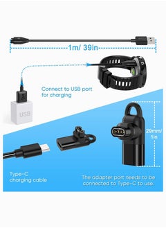 واي آند دي كابل شحن لساعة Garmin مع موصلات شاحن 2X إلى محول Type C ، سلك USB 3.3ft لـ Fenix ​​7 / 7S 7X 6 6S 6X Baro 5S Plus 5/5 5X غريزة 2 2S Vivoactive 4 4S 3 إلخ  - Image 3