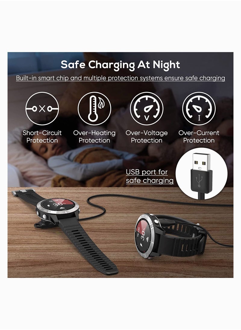 واي آند دي كابل شحن لساعة Garmin مع موصلات شاحن 2X إلى محول Type C ، سلك USB 3.3ft لـ Fenix ​​7 / 7S 7X 6 6S 6X Baro 5S Plus 5/5 5X غريزة 2 2S Vivoactive 4 4S 3 إلخ  - Image 4