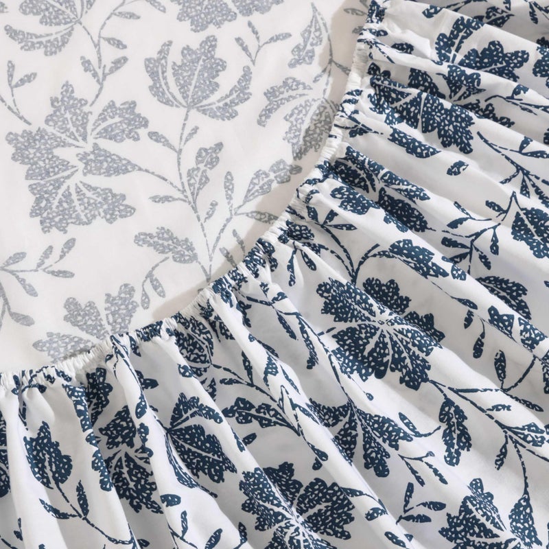 Eddie Bauer Eddie Bauer - Twin Sheet Set  Premium Cotton Percale Bedding Set  Floral Home Decor  Oeko-Tex Certified (Woodblock Floral Blue  Twin)  - Image 4