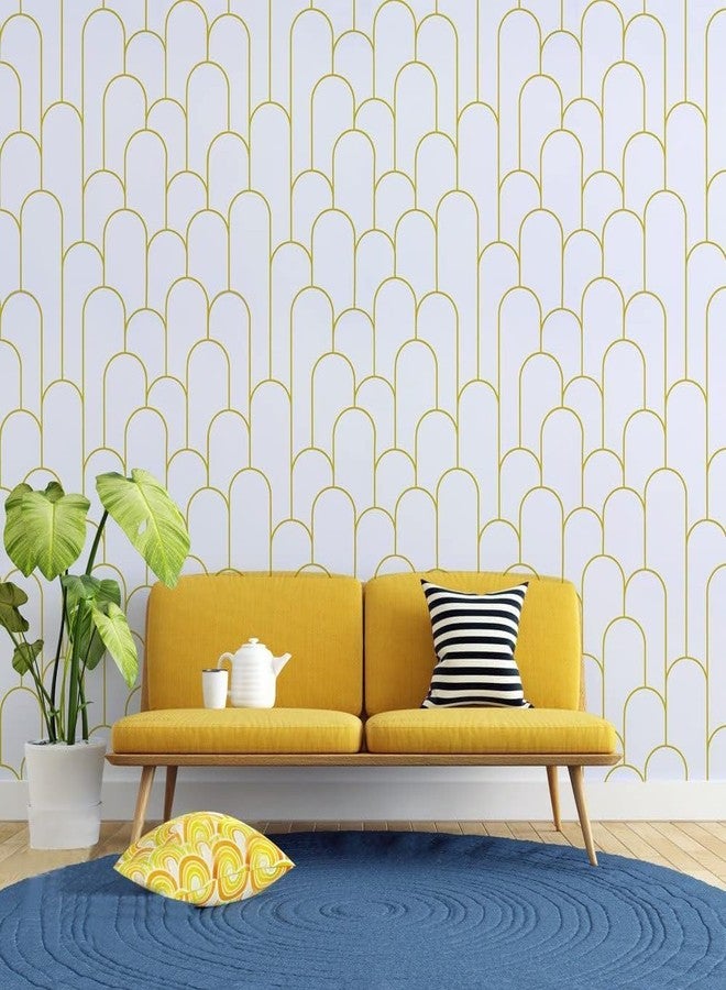 Rylan Stripe Peel and Stick Wallpaper Modern Black Contact Paper Geometric Black and Gold Removable Paper Self Adhesive Wallpaper Decorative for Wall Countertop Bedroom Vinyl Film (White 45 * 900) - Image 5