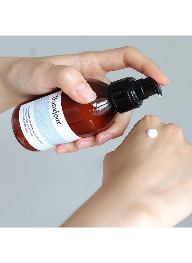 بوناجور BONAJOUR] لوشن Biome Shield 5X Cera، 5 طبقات من السيراميد للعناية بالترطيب والترطيب، 5.27 أونصة سائلة  - Image 3