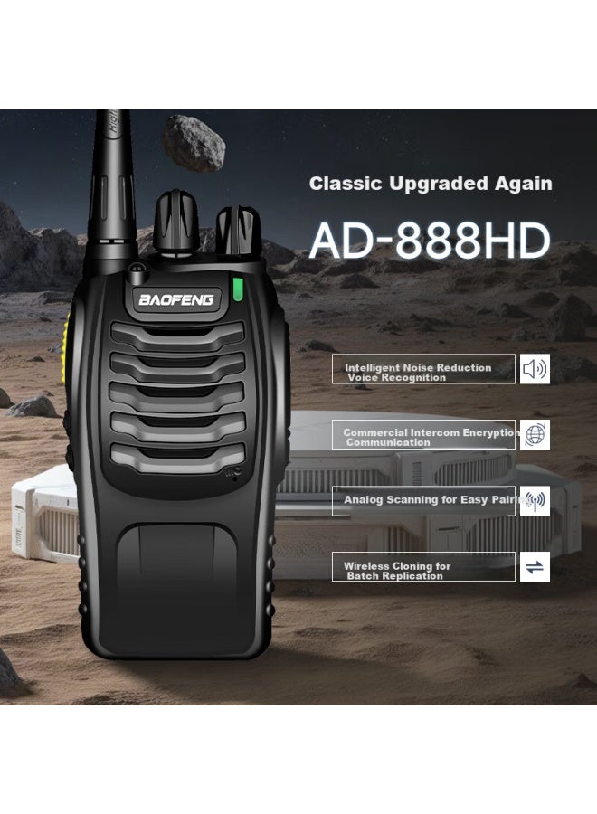 Baofeng Ad-888hd Dual Pack Walkie Talkie With One-on Frequency Matching Bf-888s Upgrade Version Digital Encryption Secure Communication Commercial New Generation High Power Long Distance Handheld - Image 1