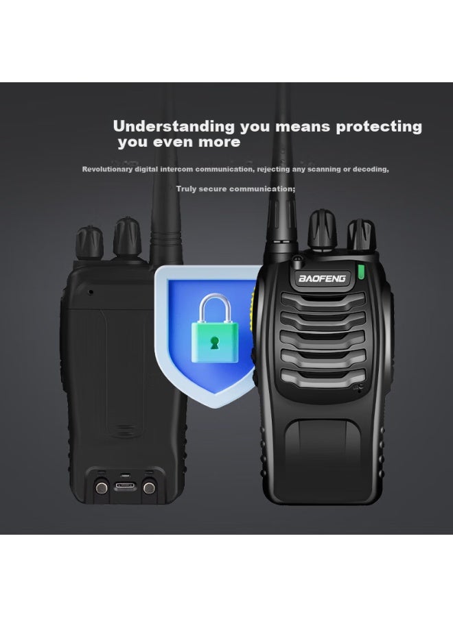 Baofeng Ad-888hd Dual Pack Walkie Talkie With One-on Frequency Matching Bf-888s Upgrade Version Digital Encryption Secure Communication Commercial New Generation High Power Long Distance Handheld - Image 3