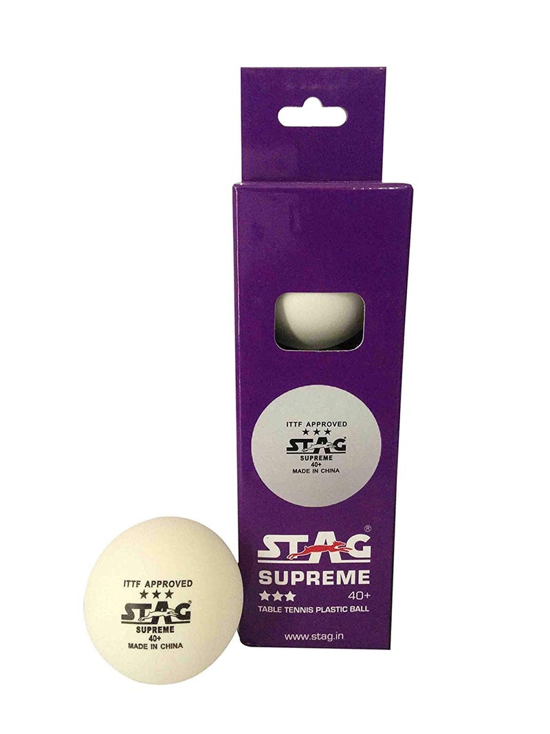 Stag Iconic High Performance 3 Star Supreme Table Tennis (T.T) Balls| Advanced 40+mm Ping Pong Balls for Training, Tournaments and Recreational Play| Durable for Indoor/Outdoor Game-White(Pack of12) - Image 2