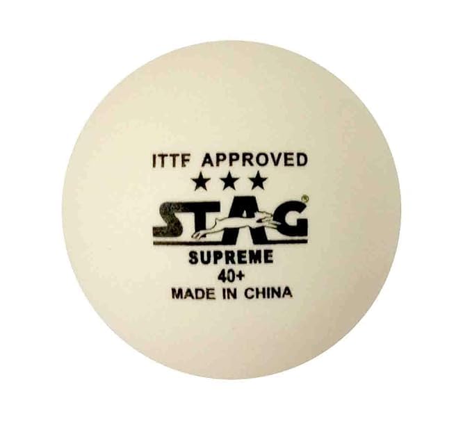 Stag Iconic High Performance 3 Star Supreme Table Tennis (T.T) Balls| Advanced 40+mm Ping Pong Balls for Training, Tournaments and Recreational Play| Durable for Indoor/Outdoor Game-White(Pack of12) - Image 4