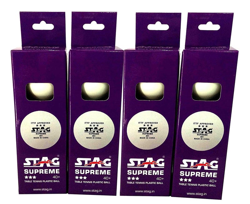 Stag Iconic High Performance 3 Star Supreme Table Tennis (T.T) Balls| Advanced 40+mm Ping Pong Balls for Training, Tournaments and Recreational Play| Durable for Indoor/Outdoor Game-White(Pack of12) - Image 3