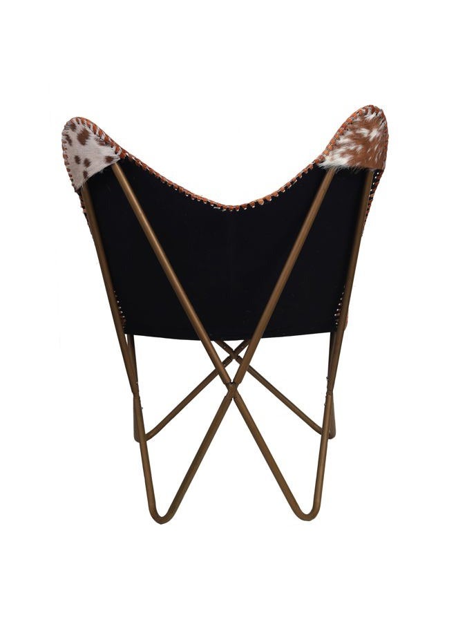 cuero Handmade Leather Butterfly Chair Living Room - Side Hand Stich Leather Chair Butterfly Brown White Chair - Image 5