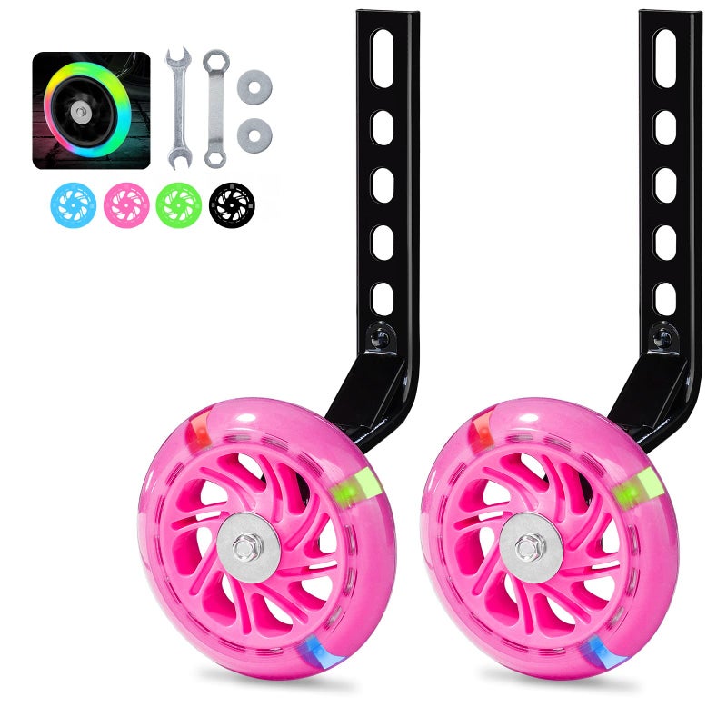 PRUNUS Flash BIKE Training Wheels for 12 14 16 18 20 InchTraining Wheels for Kids Bike is Heavy DutyBicycle Training Wheel is Suitable Single Speed Bike