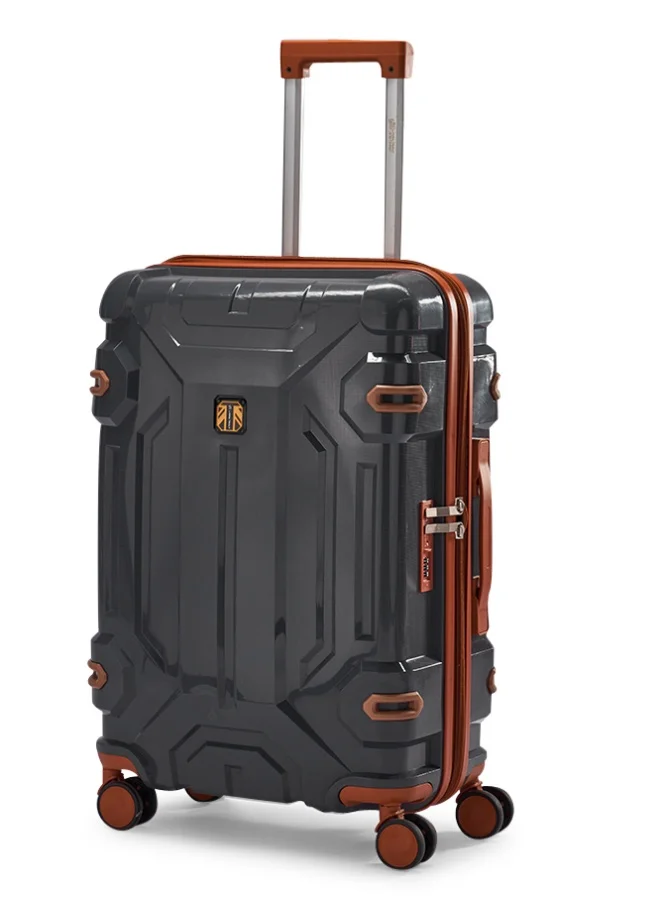 Limra Travel Bags 3-Piece Hard Shell Luggage Set Durable Polypropylene Suitcases with Spinner Wheels Dark grey