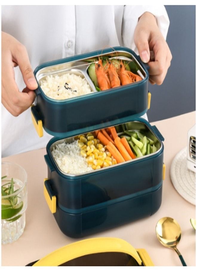 fashionhome Portable 1-2 Layer  Stainless Steel Leakproof Food Storage Container Bento Lunch Box For Kids And Adults  - Image 4