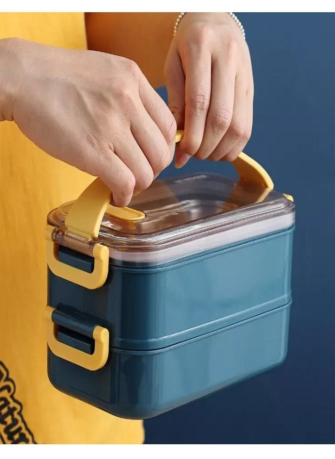 fashionhome Portable 1-2 Layer  Stainless Steel Leakproof Food Storage Container Bento Lunch Box For Kids And Adults  - Image 3