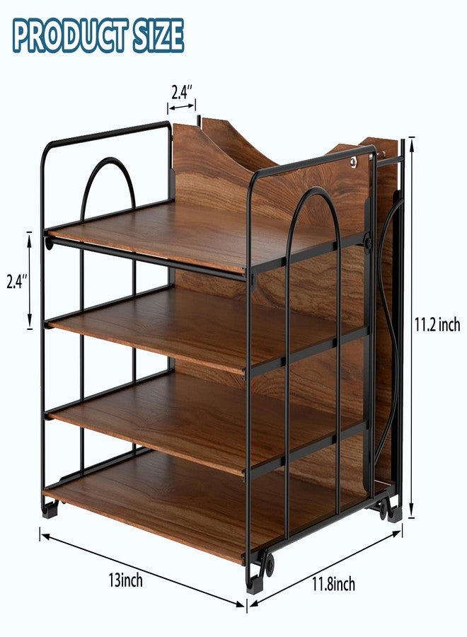 LUCYCAZ File Organizer for Desk - Paper Organizer, 4 Tier Wood Desk Organizer for Hanging File Folders Letter Size or A4 Size, Desktop File Organizer for Office School and Home, Black - Image 5