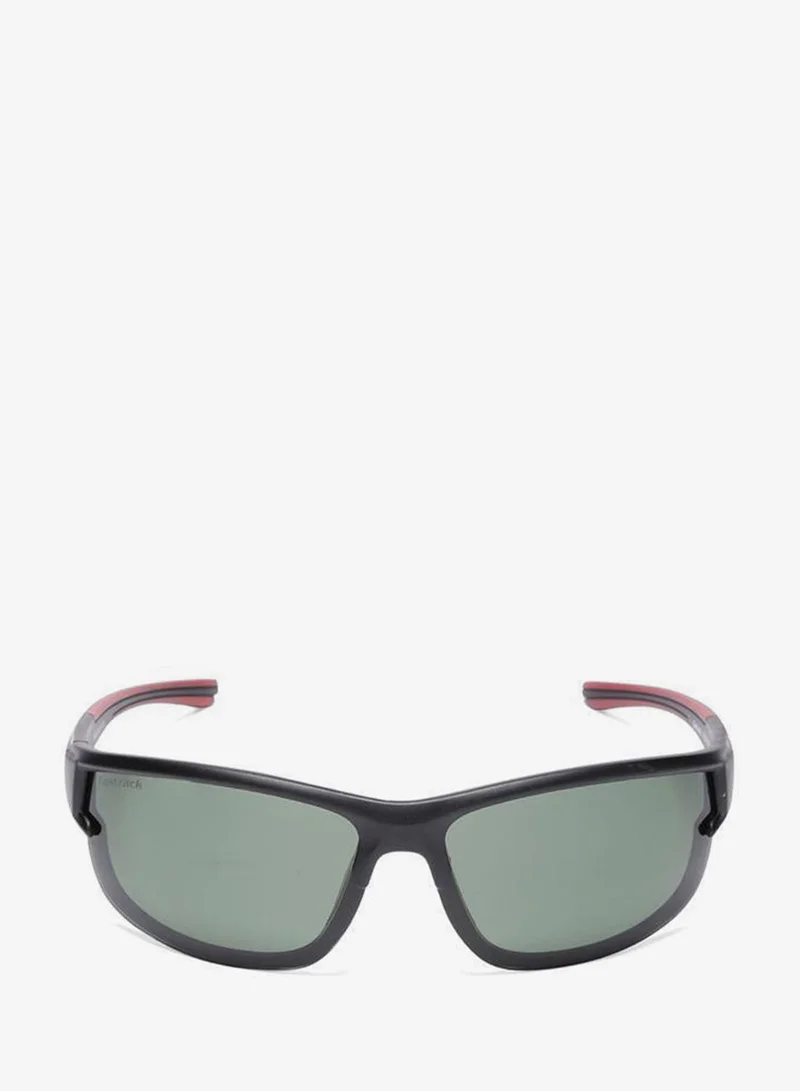 fastrack Polarized Sunglasses Black Frame Green Mirror Lens 68mm  - P384GR4PV