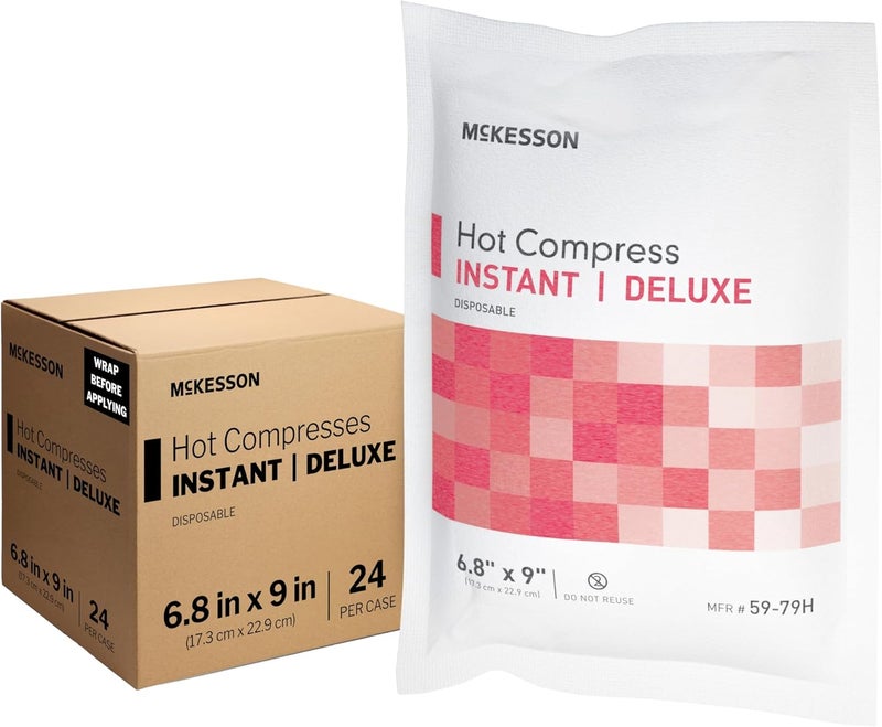 McKesson Hot Compress Instant Hot Pack 24 Pack Disposable Heat Packs for Pain Relief 67 in x 9 in - Image 1