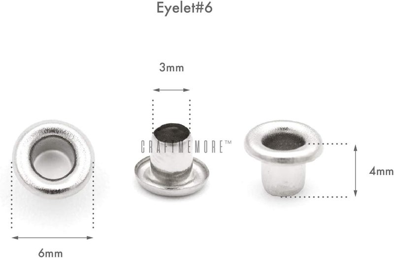 CRAFTMEMORE 1/8 Inch ID Grommets Eyelets 3MM Hole Self Backing Eyelet for Bead Cores, Clothes, Leather, Canvas 200pcs (Gold) - Image 2