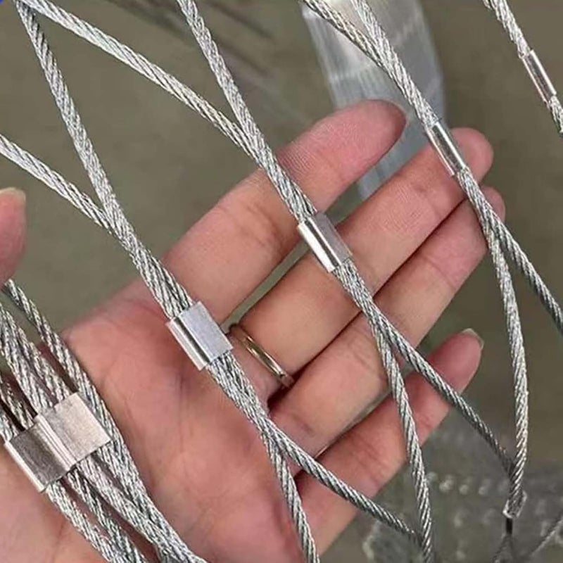 Stainless Steel Rope Wire Mesh Stainless Steel 304 Mesh, Flexible Stainless Steel Rope Mesh, Balcony Stair Wire Rope Safety Net Fall Prevention Net for Zoo Cage Fence, Balcony, Stair(10cm/1.5m - Image 1