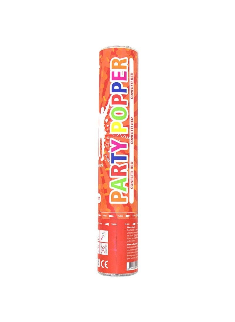 Folat Party Popper Confetti Cannon Red Paper Foil 28cm