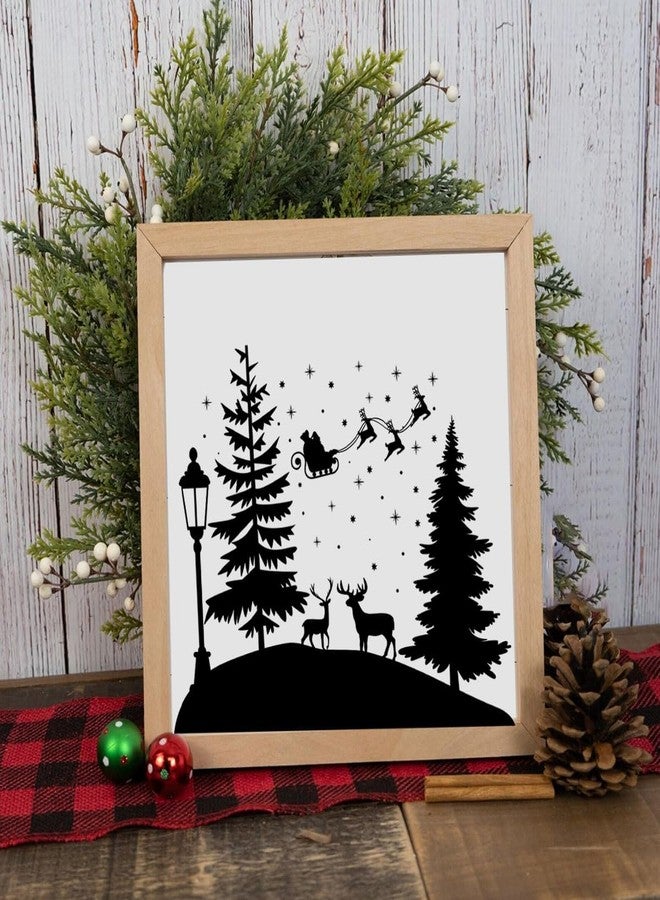zosylley Christmas Stencils for Crafts Reusable 8” Large Christmas Stencil Santa Snowman Gnome Holiday Drawing Templates for Painting on Wood Doormat Fabrics Window Decor - Image 3