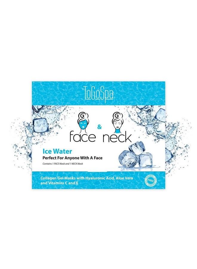 ToGoSpa Face & Neck | Preimum Clean Collagen Gel Mask With Hyaluronic Acid Aloe Vera Vitamins C & E (Ice Water) - Image 2