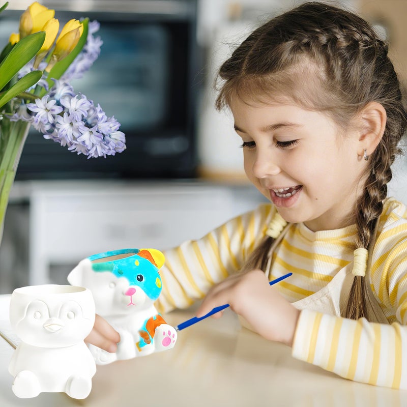 yasest Paint & Plant Flower Growing Kit for Kids - 4 Set DIY Animal Pattern Ceramic Painting Kit, Kids Gardening Set, Arts & Crafts for Ages 8-12, Birthday Gifts for 5 6 7 8 9 10 11 12 Year Old Girl - Image 3