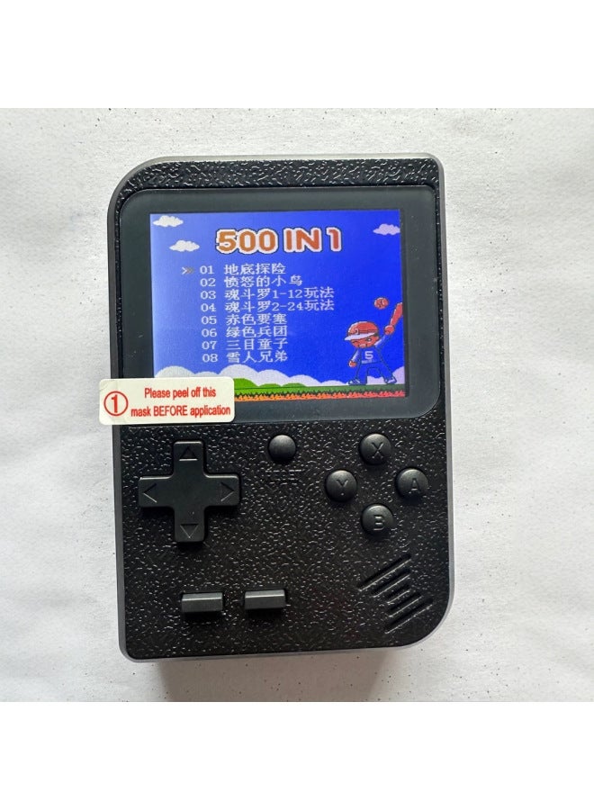500-in-one Handheld Retro Fc Nostalgic Retro Game Machine Macaron Handheld Game Machine-Model:500 In 1 Single Black