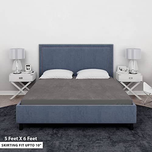 Sassoon Laika Double Bed Waterproof Mattress Protector 72x60 inch (5x6 Feet) | Pack of 1, Grey | Elastic Fitted Cotton Feel Terry Ultra Soft Breathable Hypoallergenic Mattress Cover - Image 2