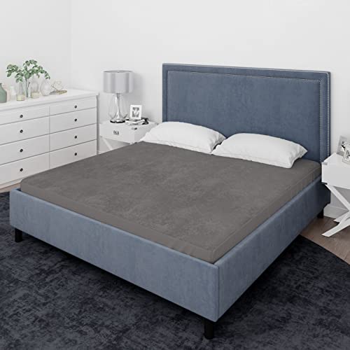 Sassoon Laika Double Bed Waterproof Mattress Protector 72x60 inch (5x6 Feet) | Pack of 1, Grey | Elastic Fitted Cotton Feel Terry Ultra Soft Breathable Hypoallergenic Mattress Cover - Image 3
