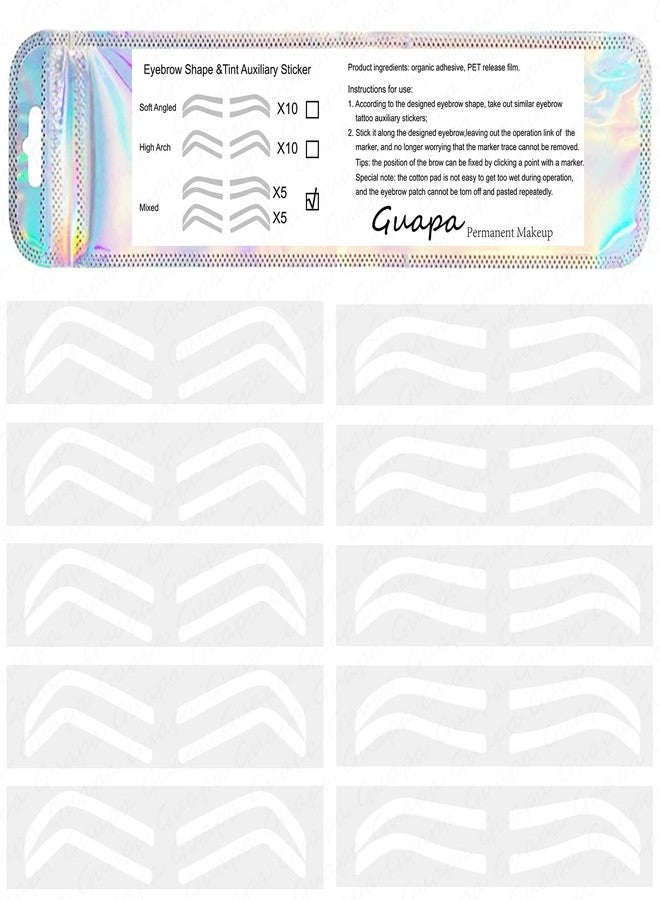 Guapa Disposable Eyebrow Design Stencil Airbrush Tint Stickers Easy Application Brow Tinting for Shaping Single Eyebrow Type Option with Shapes Available - Image 1