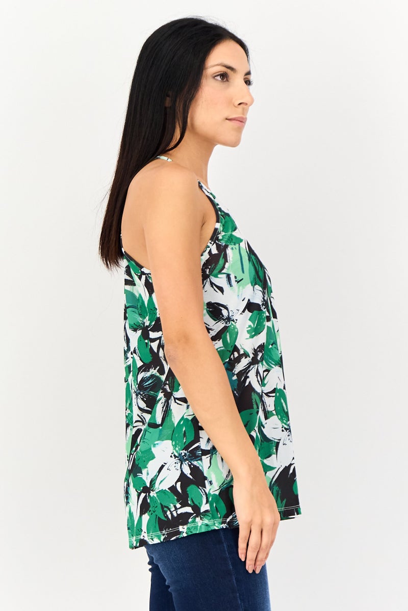 Mohito Women V-Neck Sleeveless Floral Print Top, Multicolor - Image 3