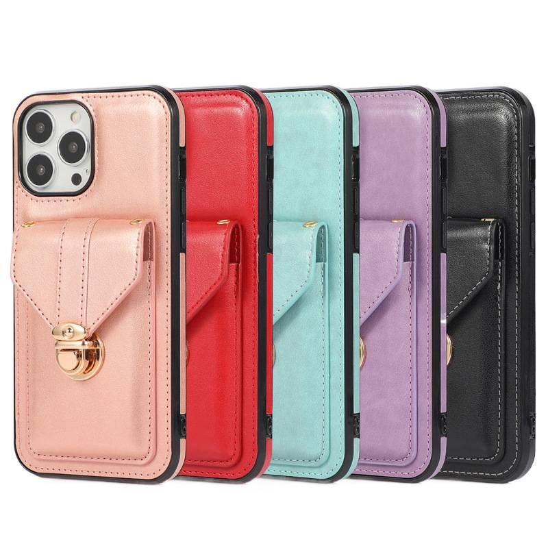 Scratch Resistant TPU Case for iPhone XR with Card Holder and Kickstand in Red for On The Go Carry - Image 5