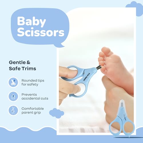 R for Rabbit Stylo Totcare Set Baby Grooming Kit for New Born Baby 4-in-1 Kids Set Hairbrush, Comb, Scissors & Tweezers Travel-Friendly Age 0+ Months (Sky Blue) - Image 4
