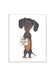 Stupell Industries Stupell Industries Dachshund 'I'm The Boss' Fun Family Pet Phrase Wall Art, 10x15, White  - Image 1